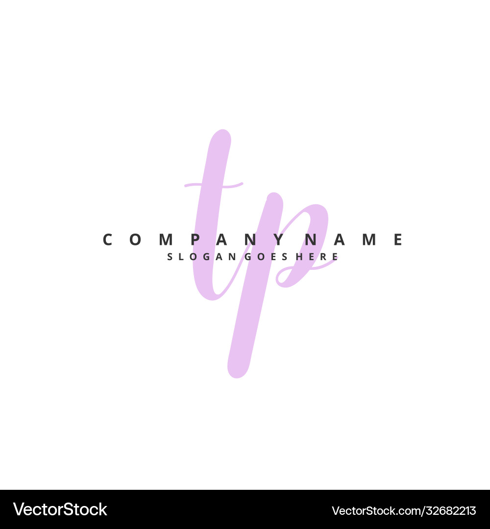 T p tp initial handwriting and signature logo T p tp initial handwriting and signature logo Vector Image