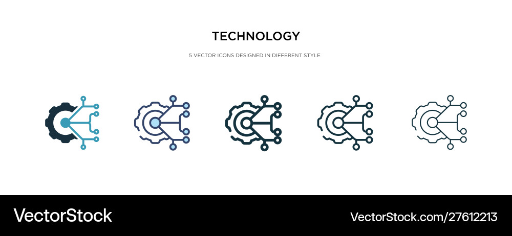 Technology icon in different style two colored Technology icon in different style two colored vector image