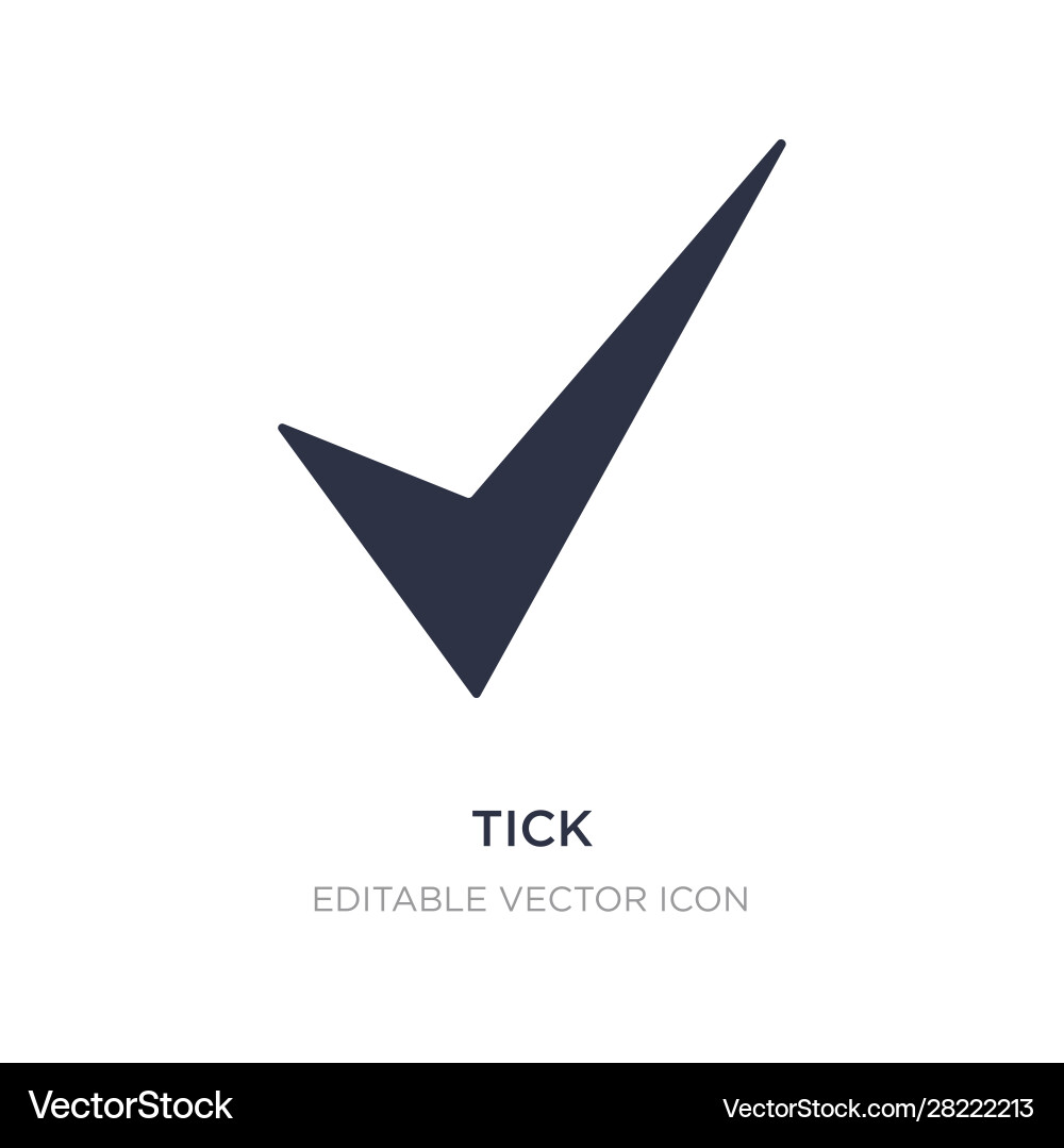 Tick icon on white background simple element from vector image