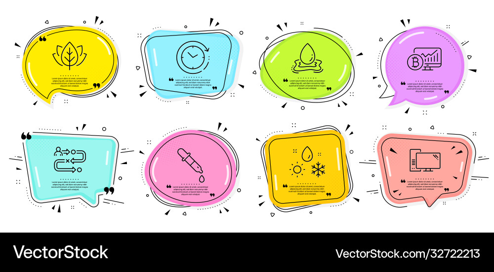 Time change computer and water splash icons set Time change computer and water splash icons set Vector Image