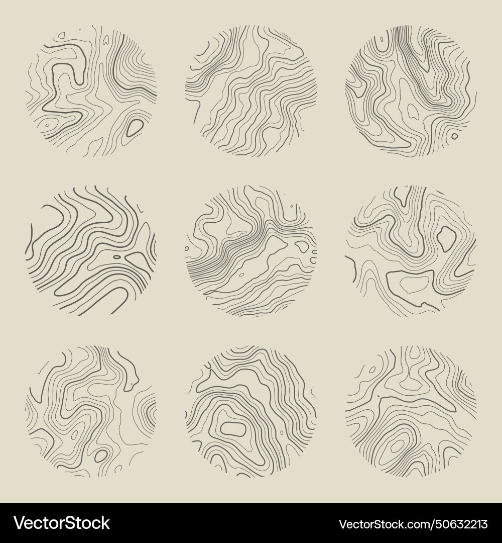 Topographic map with contour lines geographic Topographic map with contour lines geographic vector image