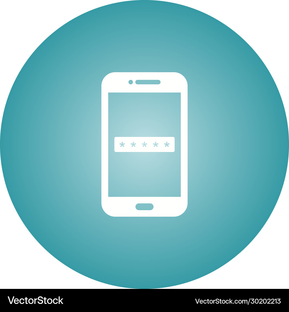 Unique pass code glyph icon vector image