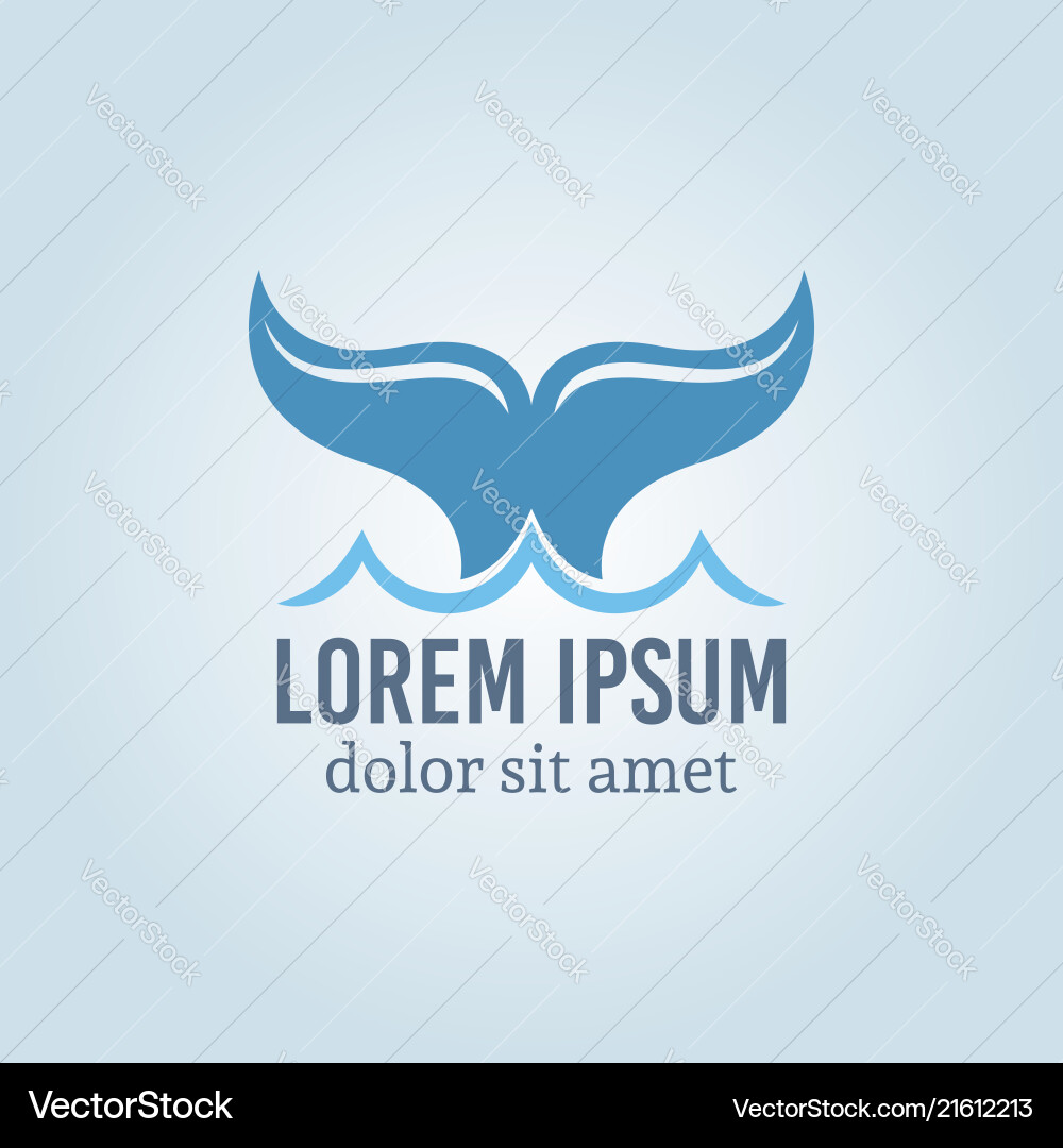 Whale Tail Logo Template Royalty Free Vector Image