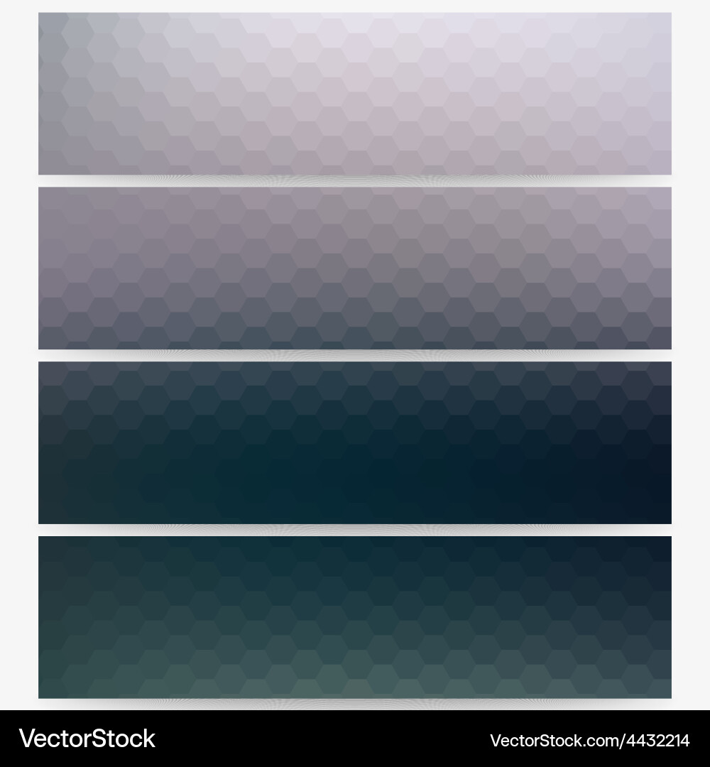 Abstract hexagonal headers set blurred design vector image