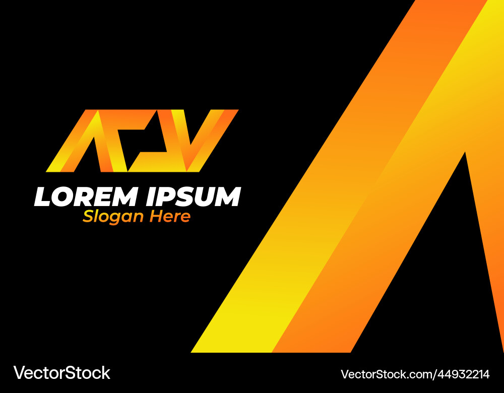 Av monogram of two letters minimal and elegant vector image