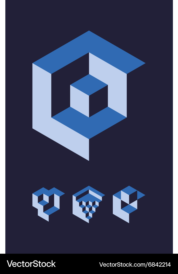 Cubic objects vector image