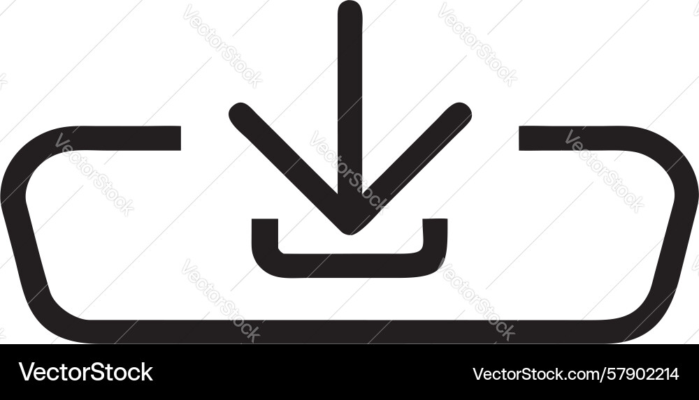 Curved underscore download icon soft ui element vector image