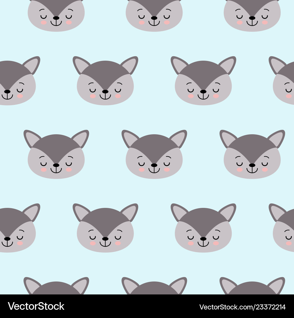 Cute kids wolf pattern for girls and boys Cute kids wolf pattern for girls and boys vector image