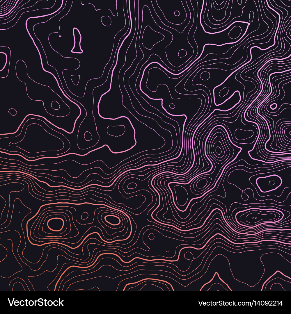 Dark colorful topographic map background vector image