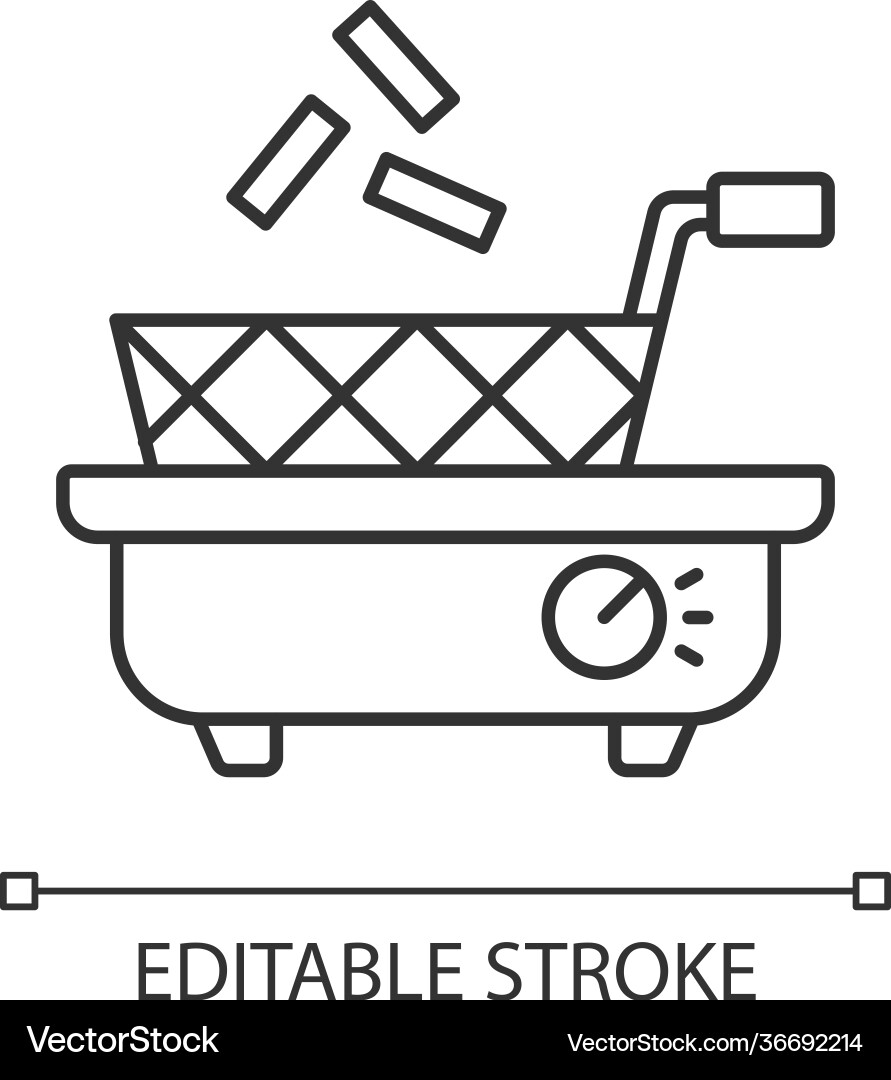 Deep fryer linear icon Vector Image
