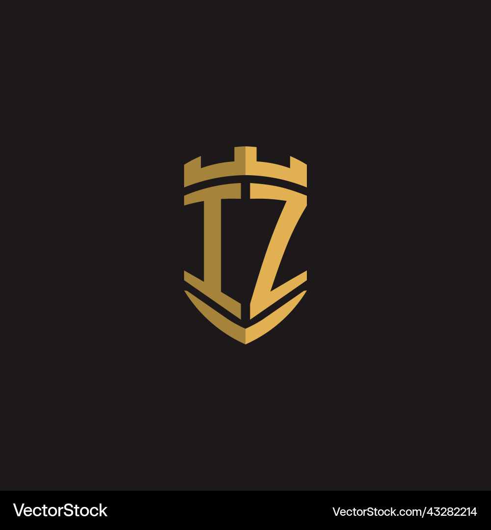 Initials iz logo monogram with shield style design Initials iz logo monogram with shield style design Vector Image