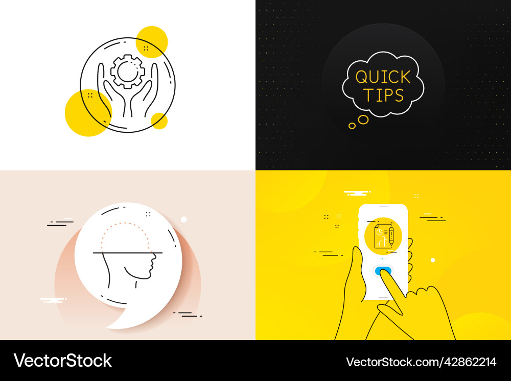 Minimal set of quick tips report document Minimal set of quick tips report document vector image