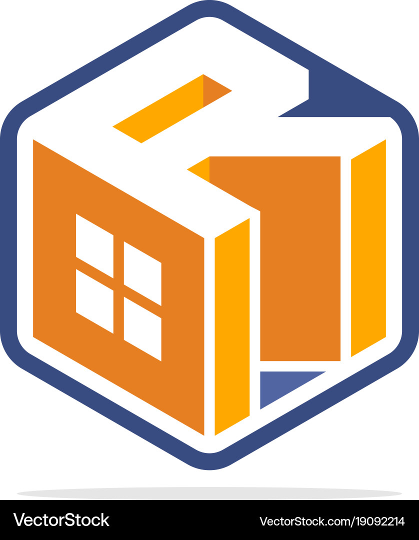 Modern Hexagon Logo - Initial R vector image