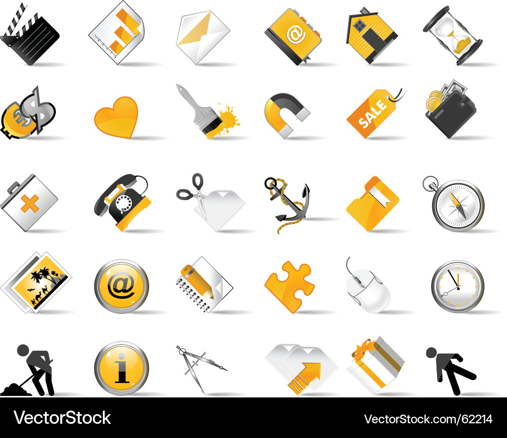 Modern Internet Icon Set Vector Image