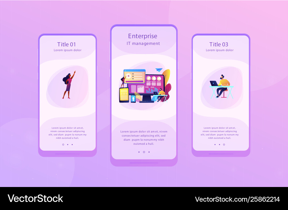 Modern IT Management App UI Template vector image