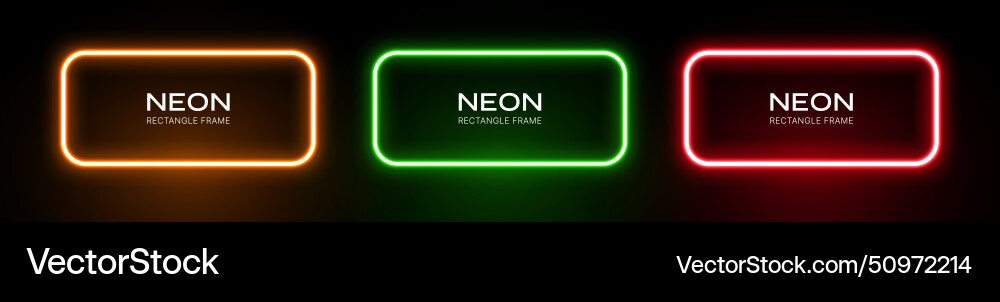 Neon rectangle frame with glow Neon rectangle frame with glow vector image