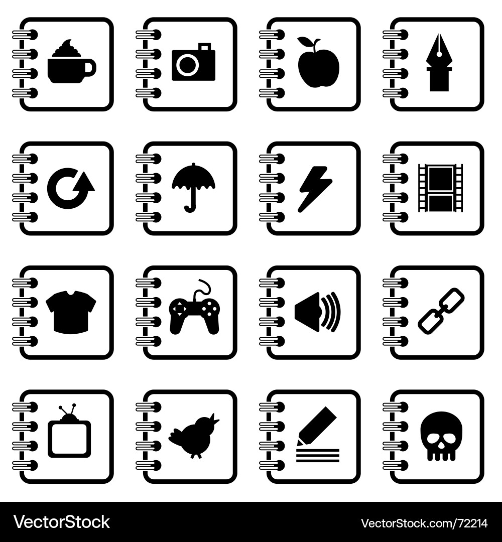 Notebook icons vector image
