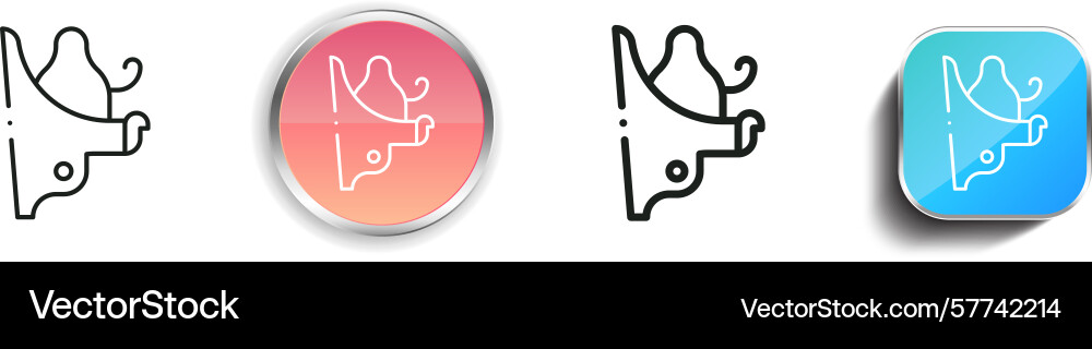 Pschent icon thin linear regular and button style Vector Image