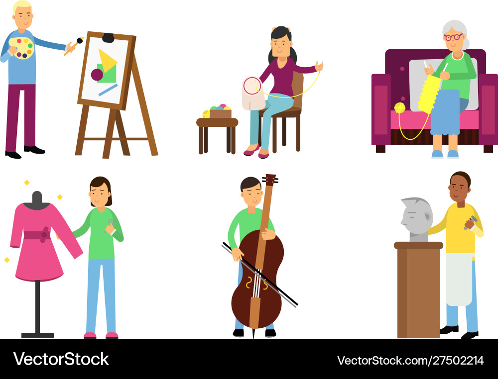 Set different types hobbies Vector Image
