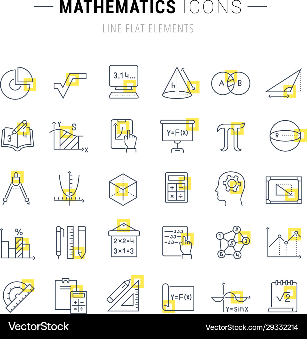 Set line icons mathematics Vector Image