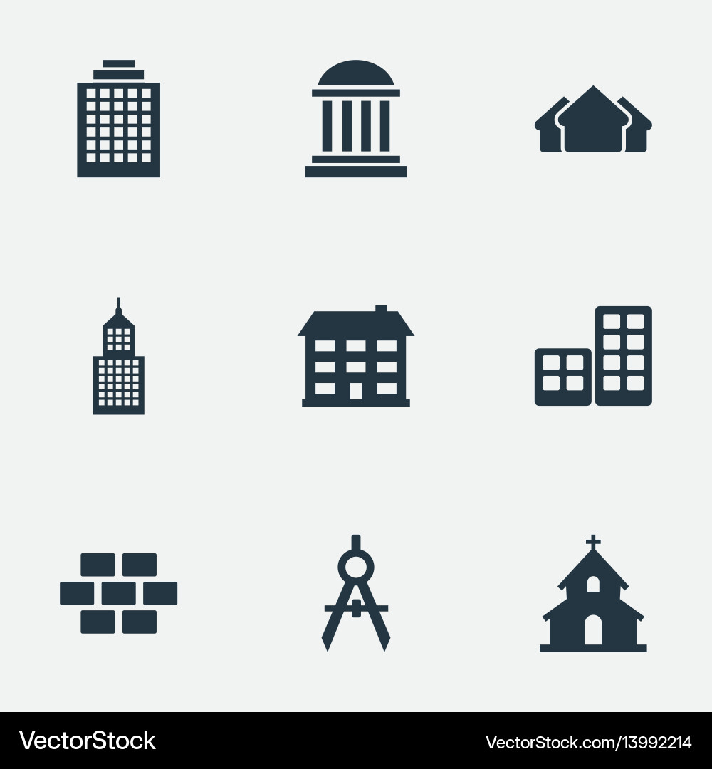 Set of simple structure icons vector image