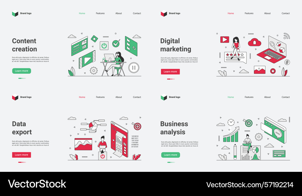 This is a web template focused vector image