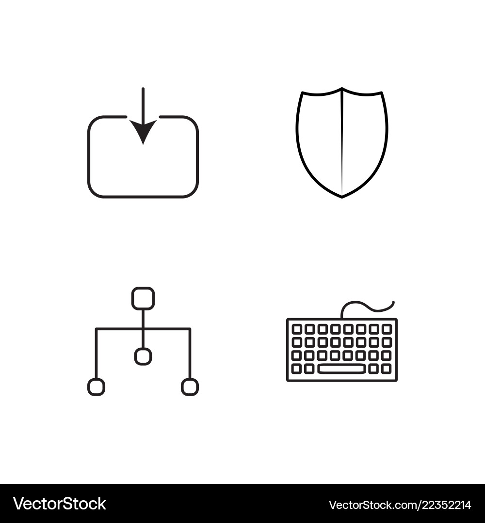 Web simple outlined icons set vector image