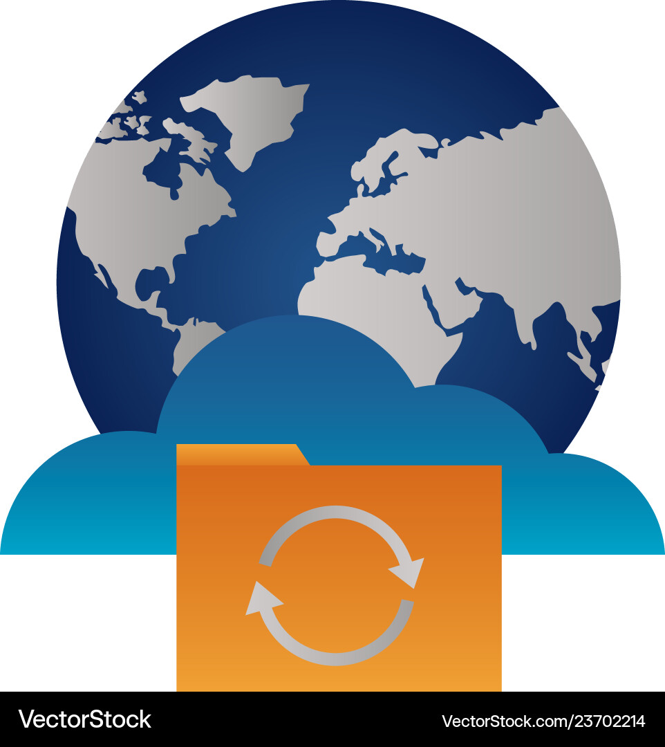 World cloud computing folder reload Vector Image