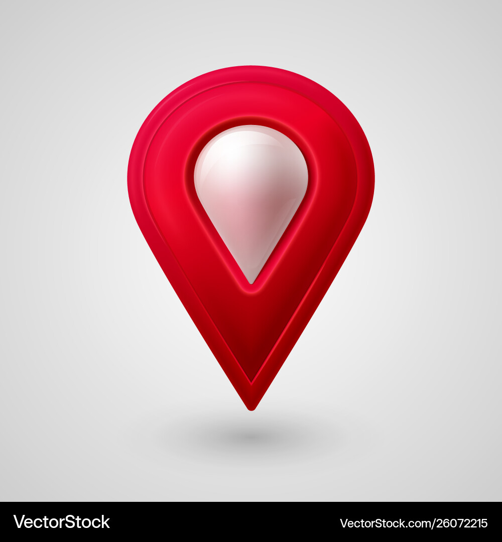 3D Map Pointer Navigation Icon vektorbild