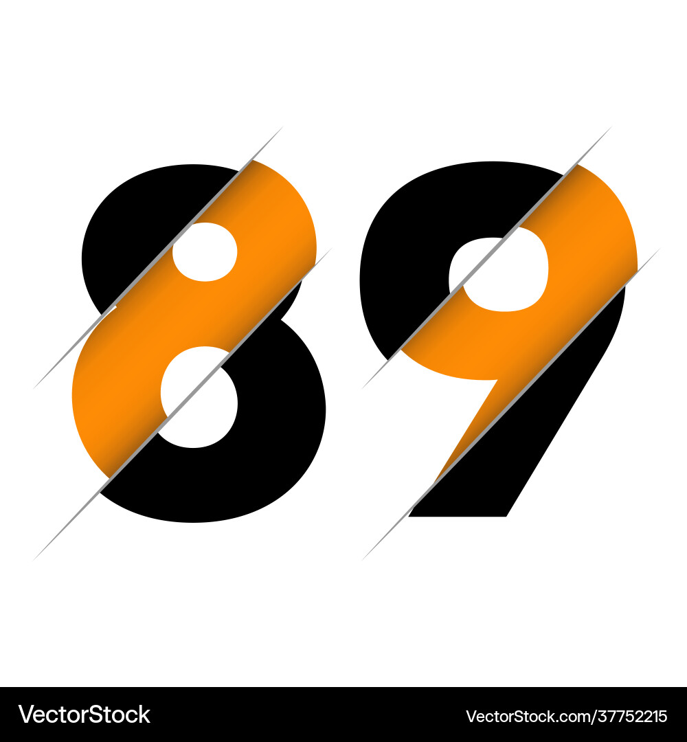 89 8 9 number logo design with a creative cut – Royalty-Free Vector |  VectorStock, image size:1000x1080
