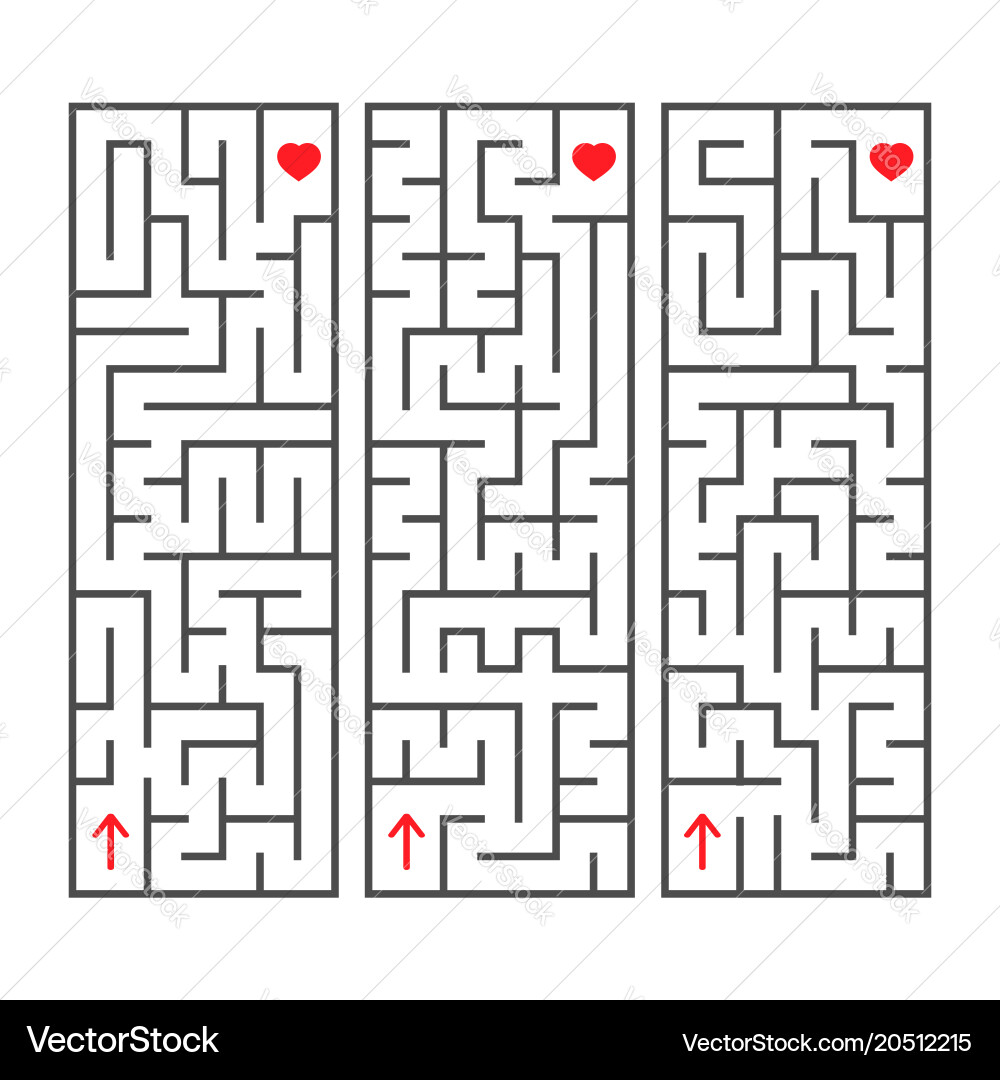 A set of rectangular simple labyrinths Vector Image