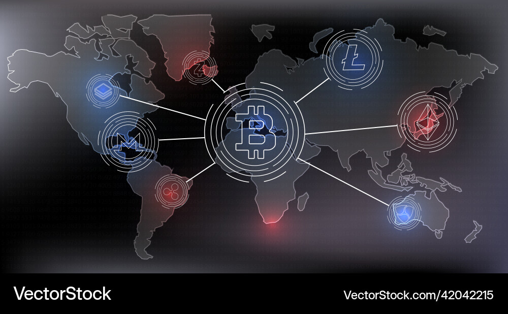 Bitcoin on the unification of all Bitcoin on the unification of all vector image