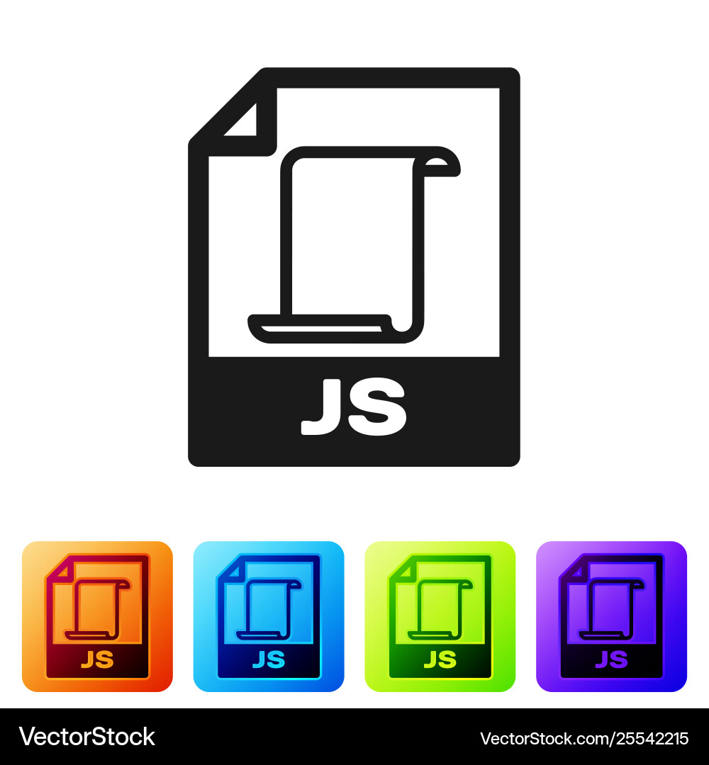Black js file document icon download button Black js file document icon download button vector image
