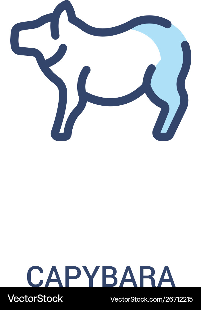 Capybara concept 2 colored icon simple line Vector Image