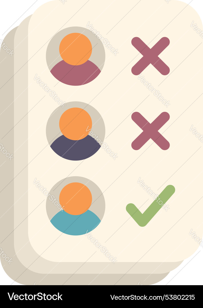 Checklist with people icons showing selection vector image
