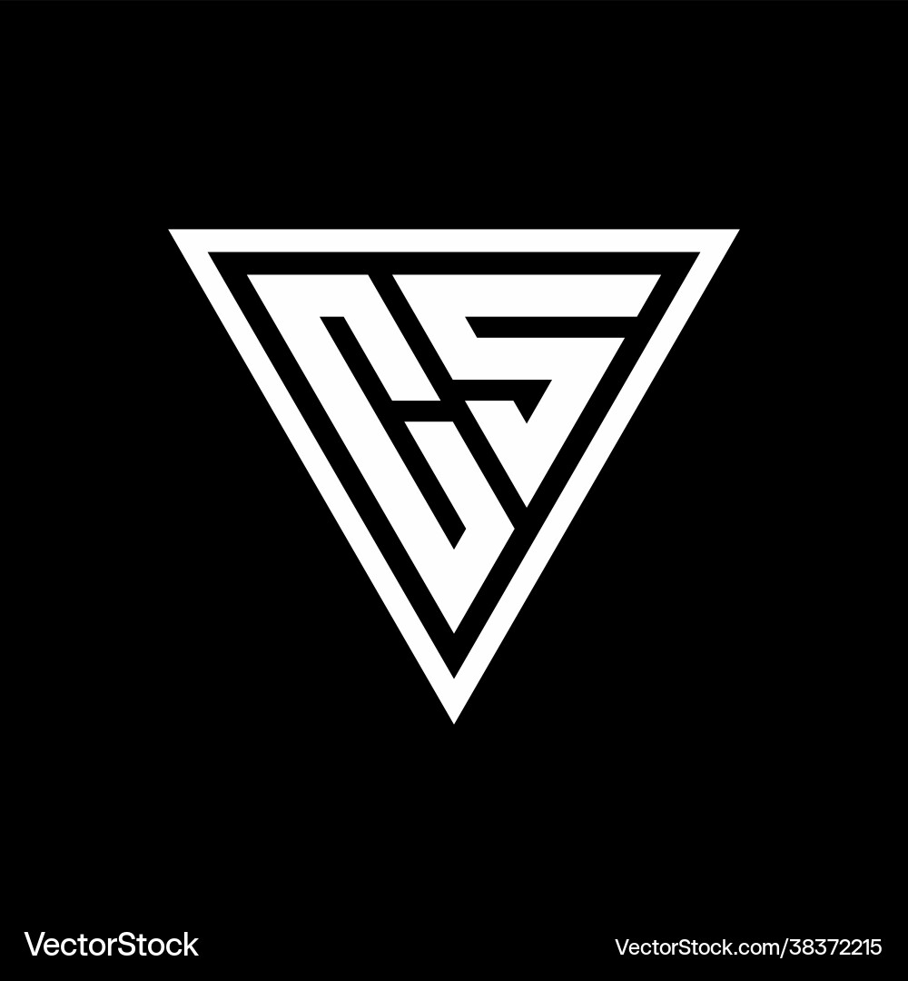 Cs logo monogram with triangle shape designs vector image