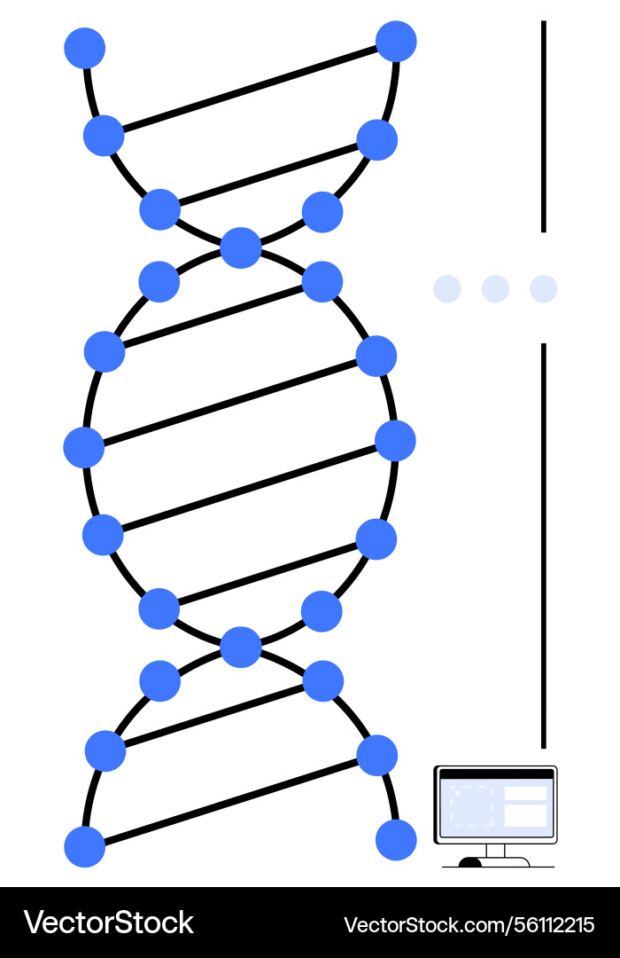 Dna Helix Struktur mit Datenanalyse angezeigt Dna Helix Struktur mit Datenanalyse angezeigt vektorbild