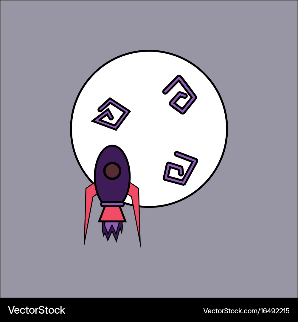 Flat icon design collection space rocket Vector Image