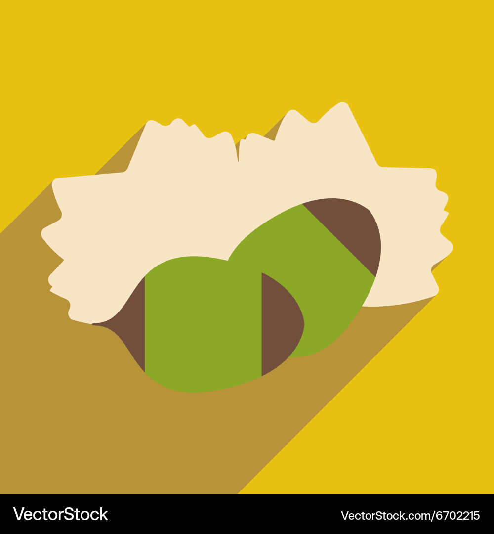 Flat with shadow icon and mobile application pine vector image