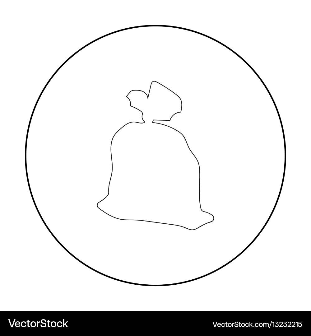 Garbage bag icon in outline style isolated vector image