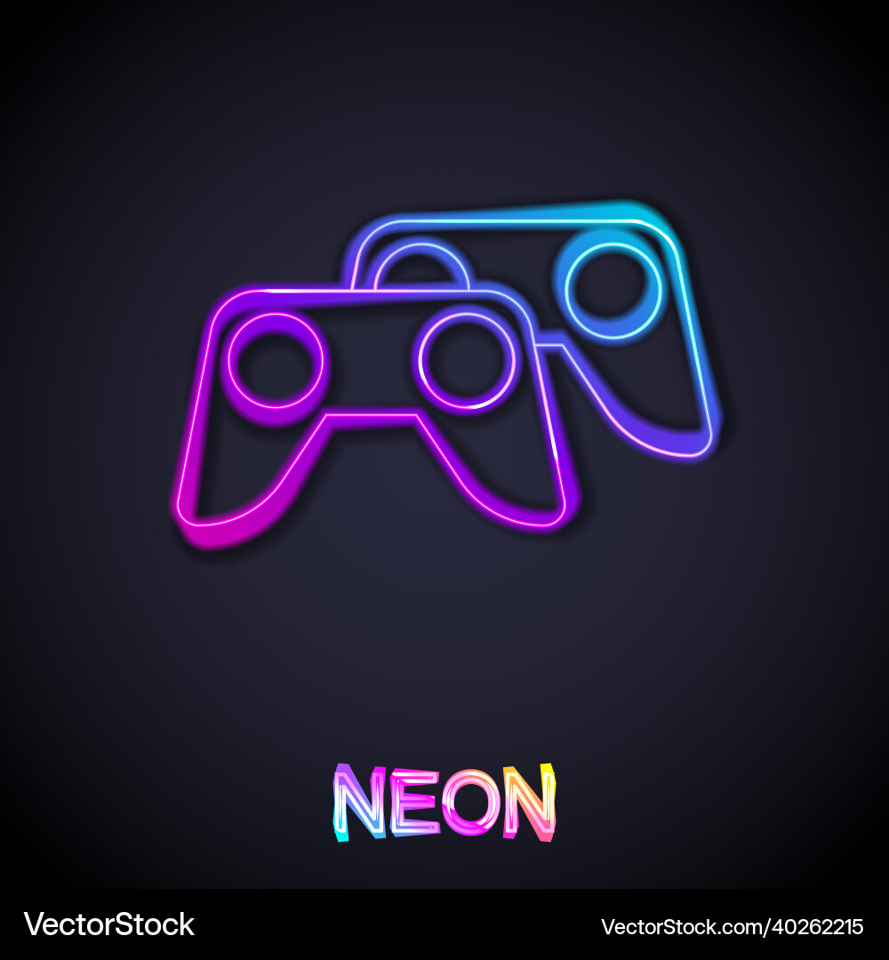 Glowing neon line game controller or joystick Glowing neon line game controller or joystick vector image