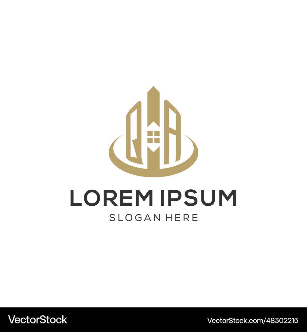 Initial qa logo with creative house icon modern Vector Image