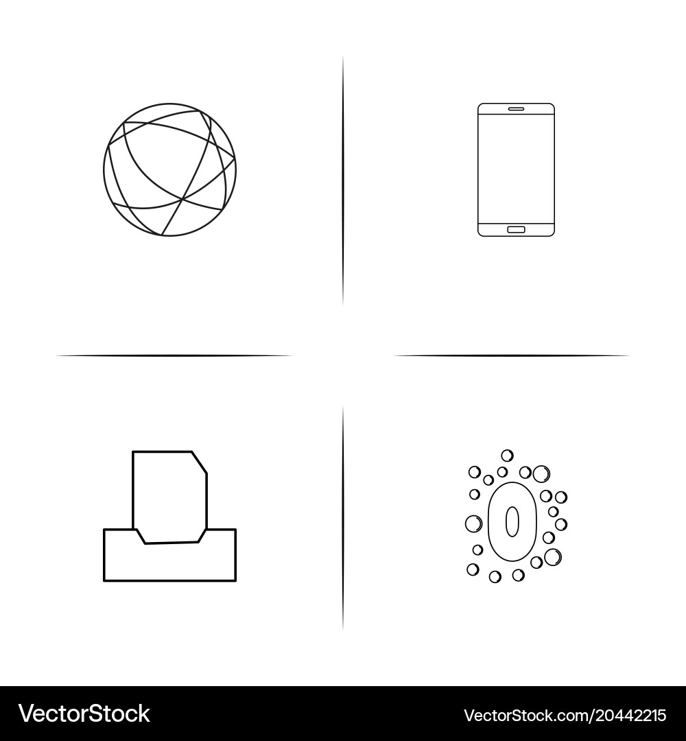 Internet of things simple linear icon setsimple vector image