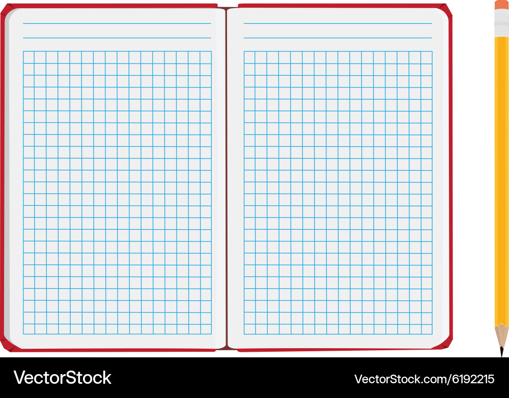 Notebook with pencil vector image