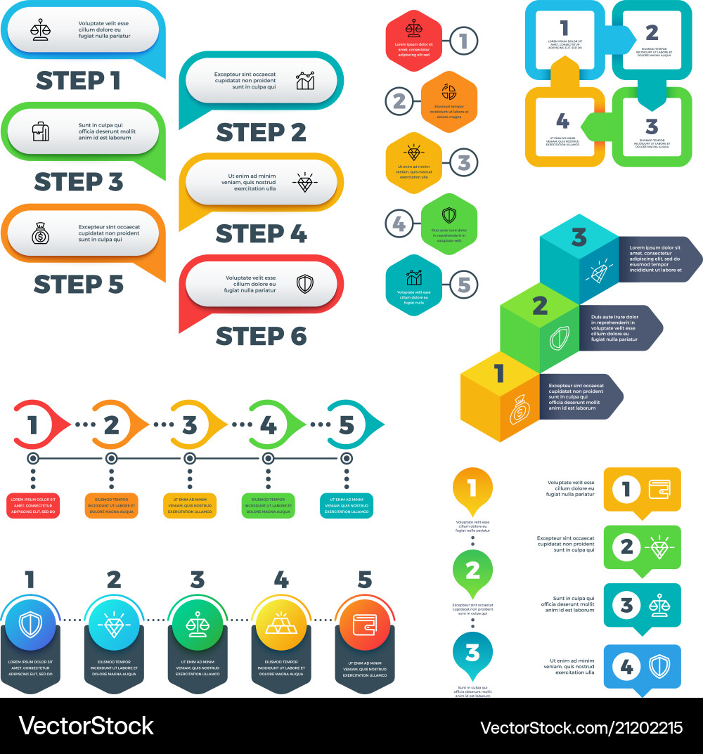 Process & Flowcharts - Steps & Charts vector image