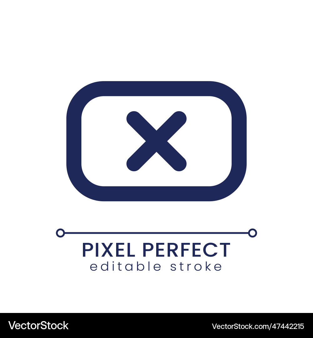 Remove background pixel perfect linear ui icon Remove background pixel perfect linear ui icon vector image