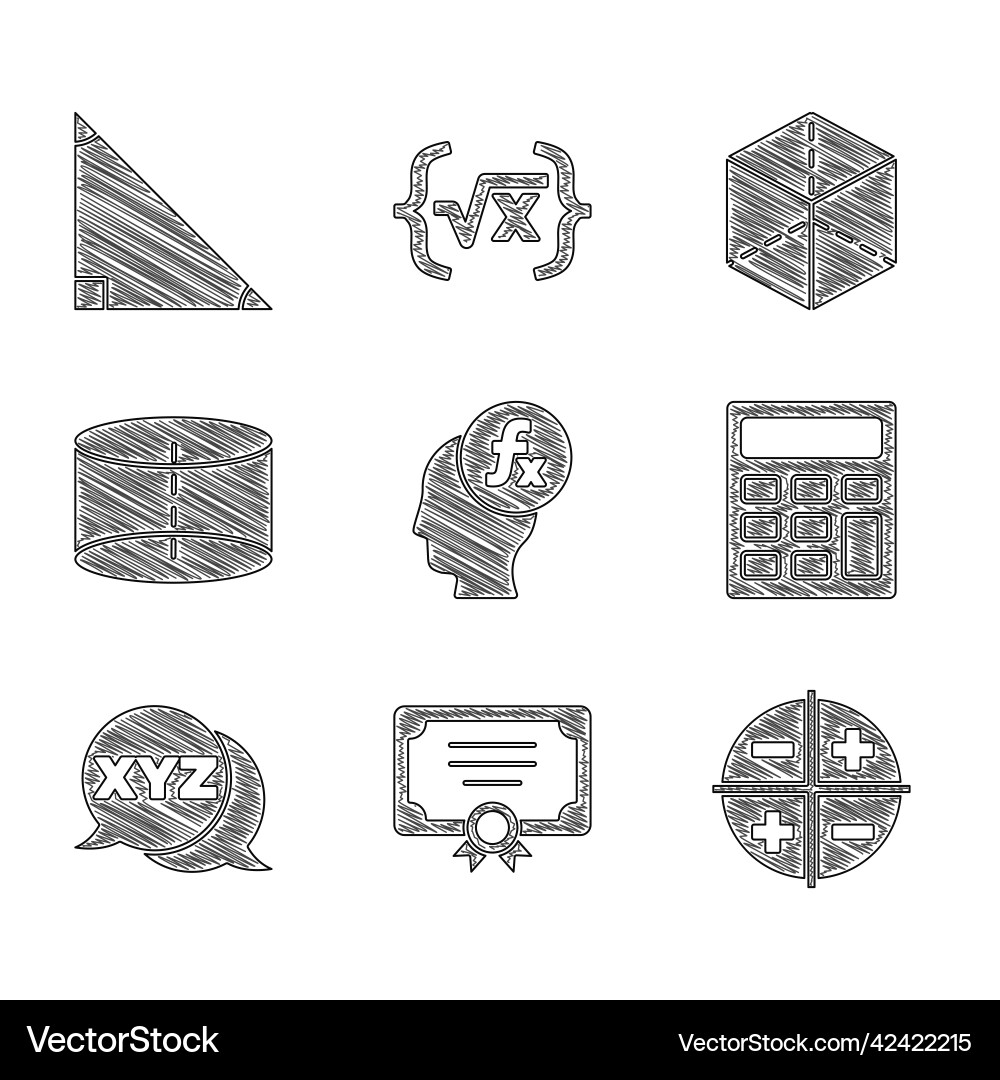 Set function mathematical symbol certificate Set function mathematical symbol certificate vector image