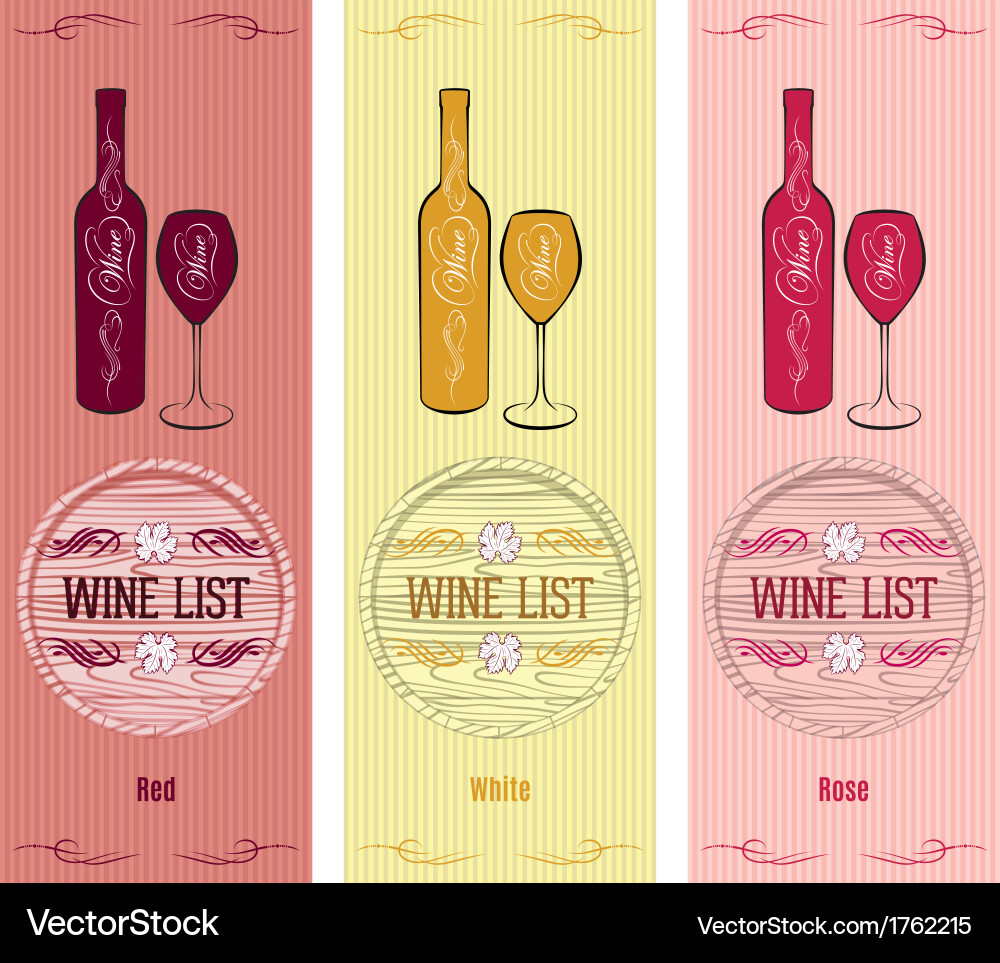 Set of patterns for wine list vector image