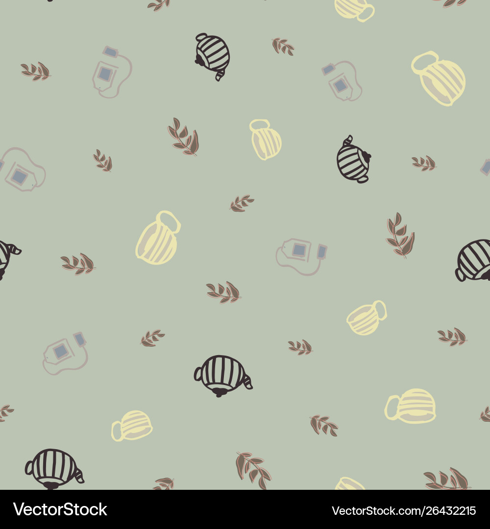 Tea seamless repeat pattern design Tea seamless repeat pattern design vector image