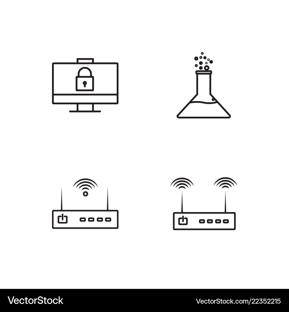 Web simple outlined icons set vector image